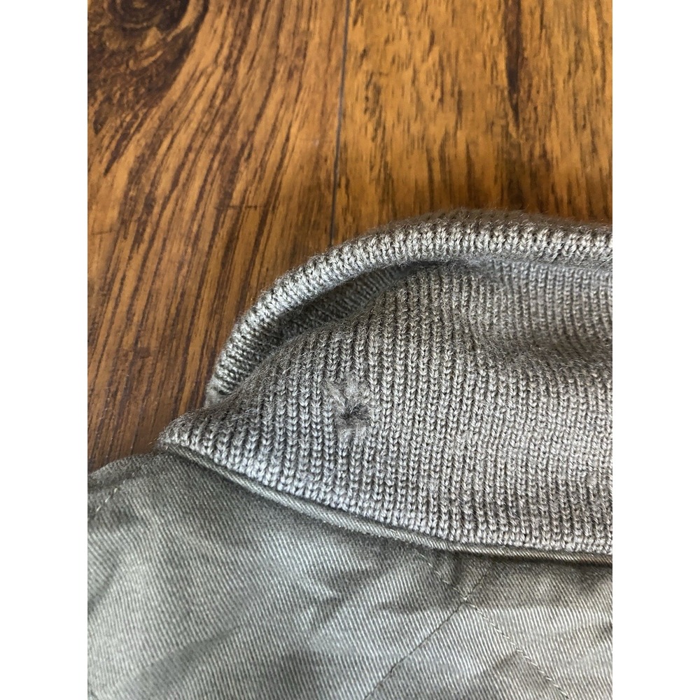 Vintage Banana Republic Safari Vest Mens XL Quilted Cotton Wool Trim Olive Green - Picture 8 of 13